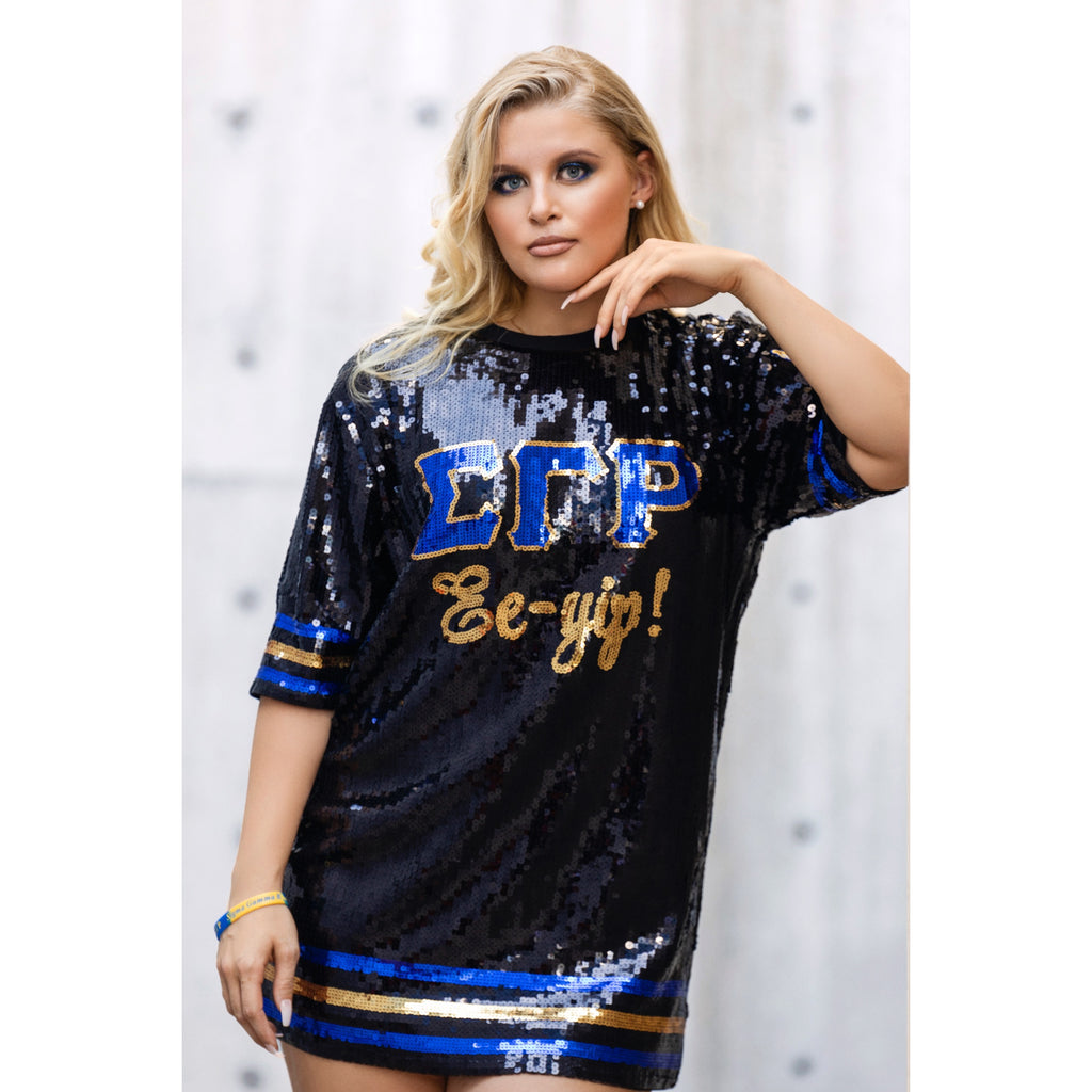 ΣΓΡ Pretty Poodle Sequin Jersey (Read Description) - My Greek Boutique