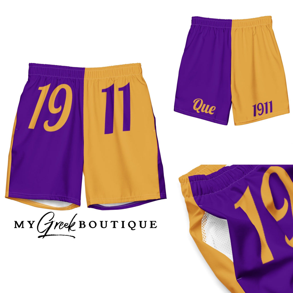 2-Toned Que 1911 Swim Trunks - My Greek Boutique