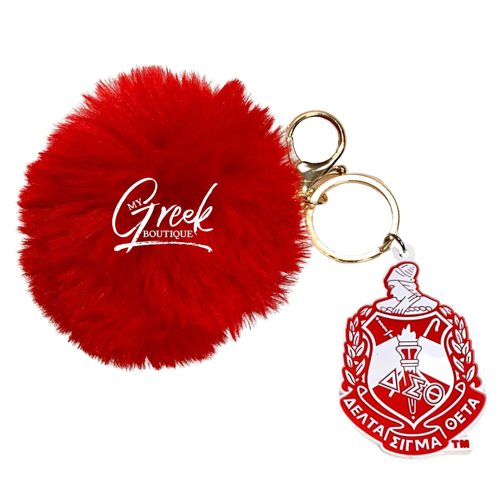 Delta Shield Fur Keychain - My Greek Boutique